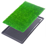 Puppy Pet Potty Training Pad Grass Toilet Trainer Tray Portable Dog Bathroom Mat with retractable collect box Indoor Outdoor