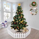 Garden Fence White Plastic Christmas Tree Fence Wedding Party Decorative Fence Miniature Indoor Garden Border Grass Lawn Edge Fence-8 Pcs (Small)