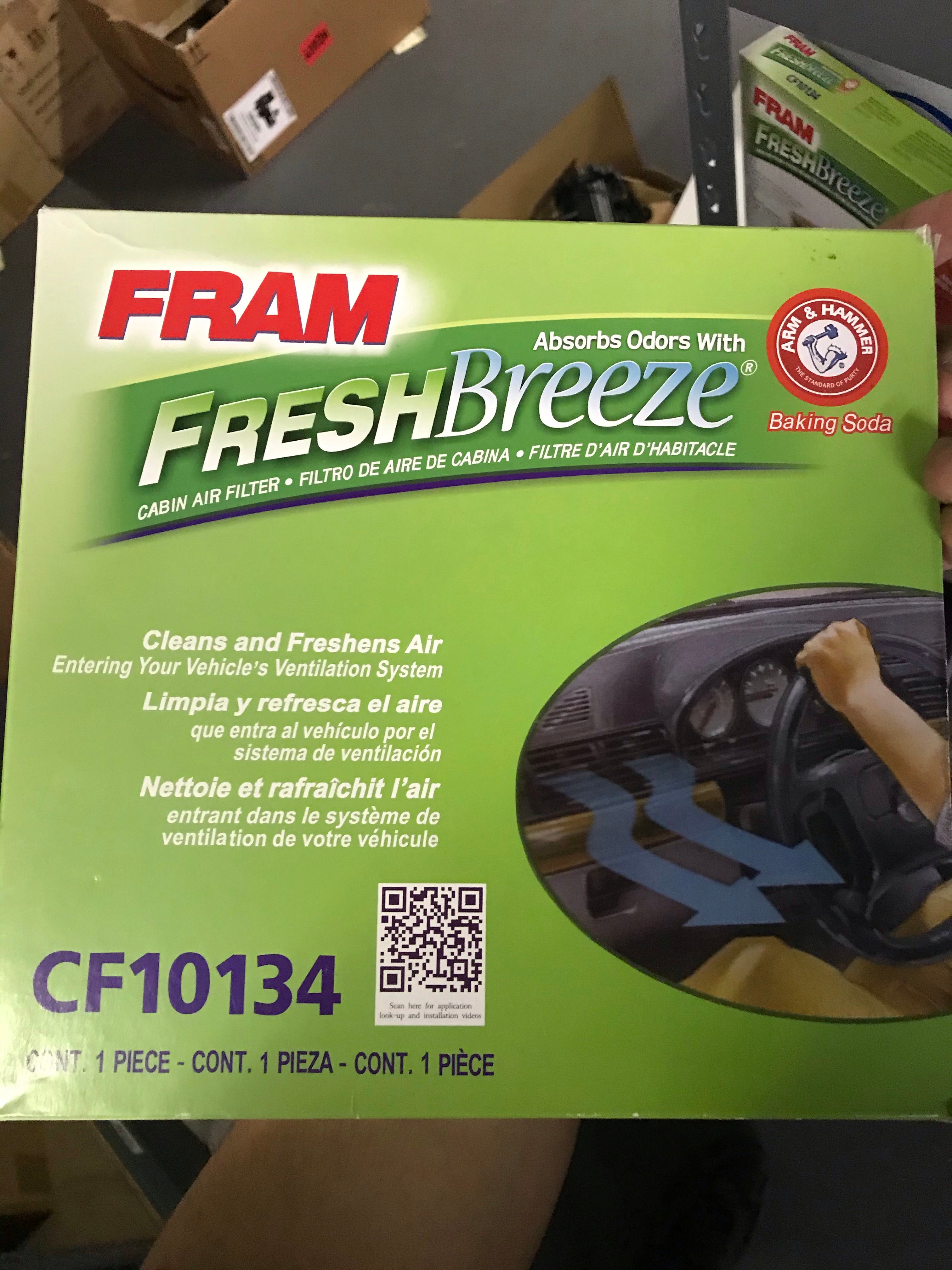 FRAM Fresh Breeze Cabin Air Filter with Arm  Hammer Baking Soda, CF10 –  Mega Brown Box
