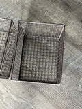 2 Small Metal Storage Organizer Basket With Built-In Handles-Bronze