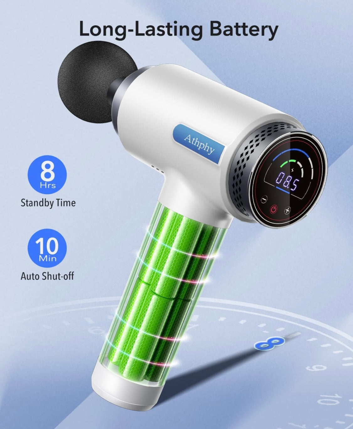 ATHPHY Massage Gun, Muscle Massage Gun Deep Tissue 6 Speeds 6 Heads