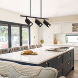 Modern 5-Light Track Lighting Fixture Linear Island Chandelier in Black/Gold for Kitchen Island Dining Room