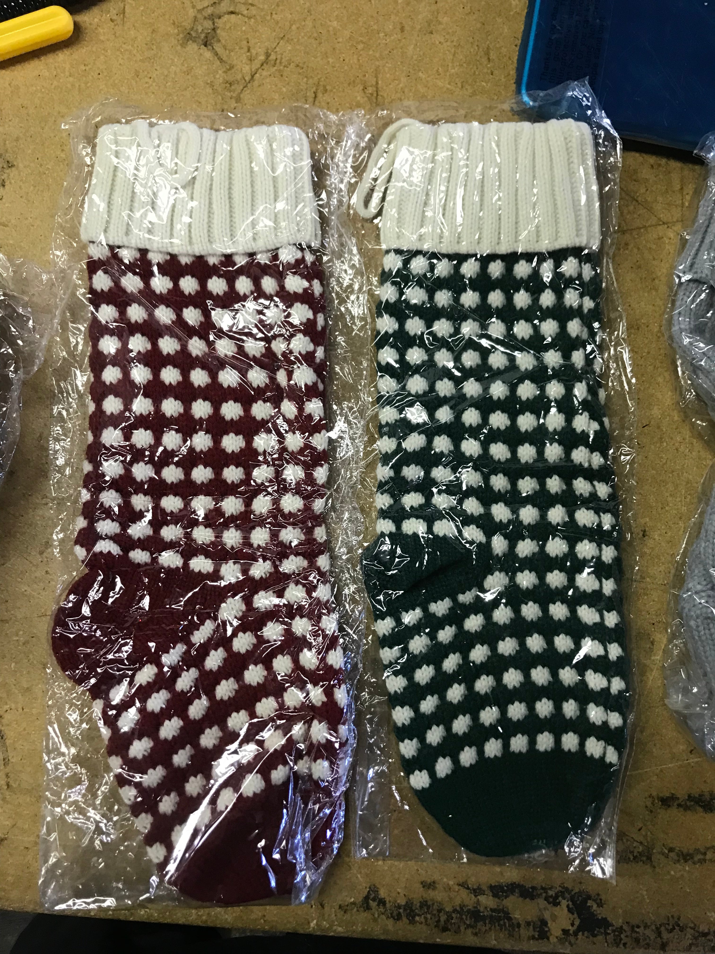 Stockings for Christmas Decorations, Red and Green, 18 Inch