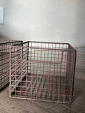 2 Small Metal Storage Organizer Basket With Built-In Handles-Bronze
