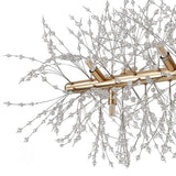 9-Light Dandelion Modern Linear Chandelier with Crystal Beaded Accents