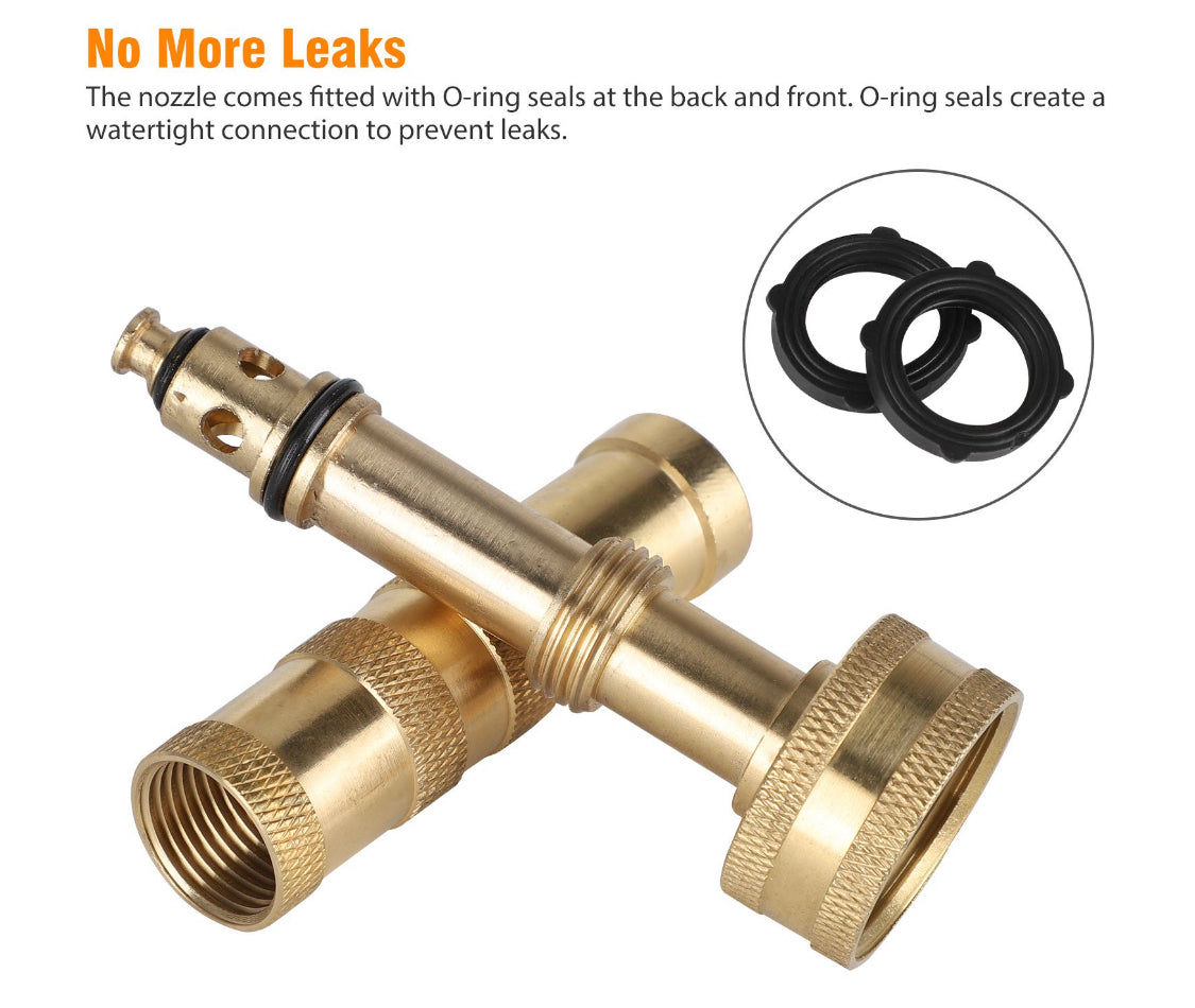 2Packs Solid Brass Garden Hose Nozzle Heavy Duty, High Pressure Hose N
