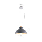 Matisse Single Dome Pendant with metal shade, in various colors