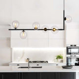 Modern Design 6-Light Linear Bubble Chandelier for Kitchen Island/Long Dining Table