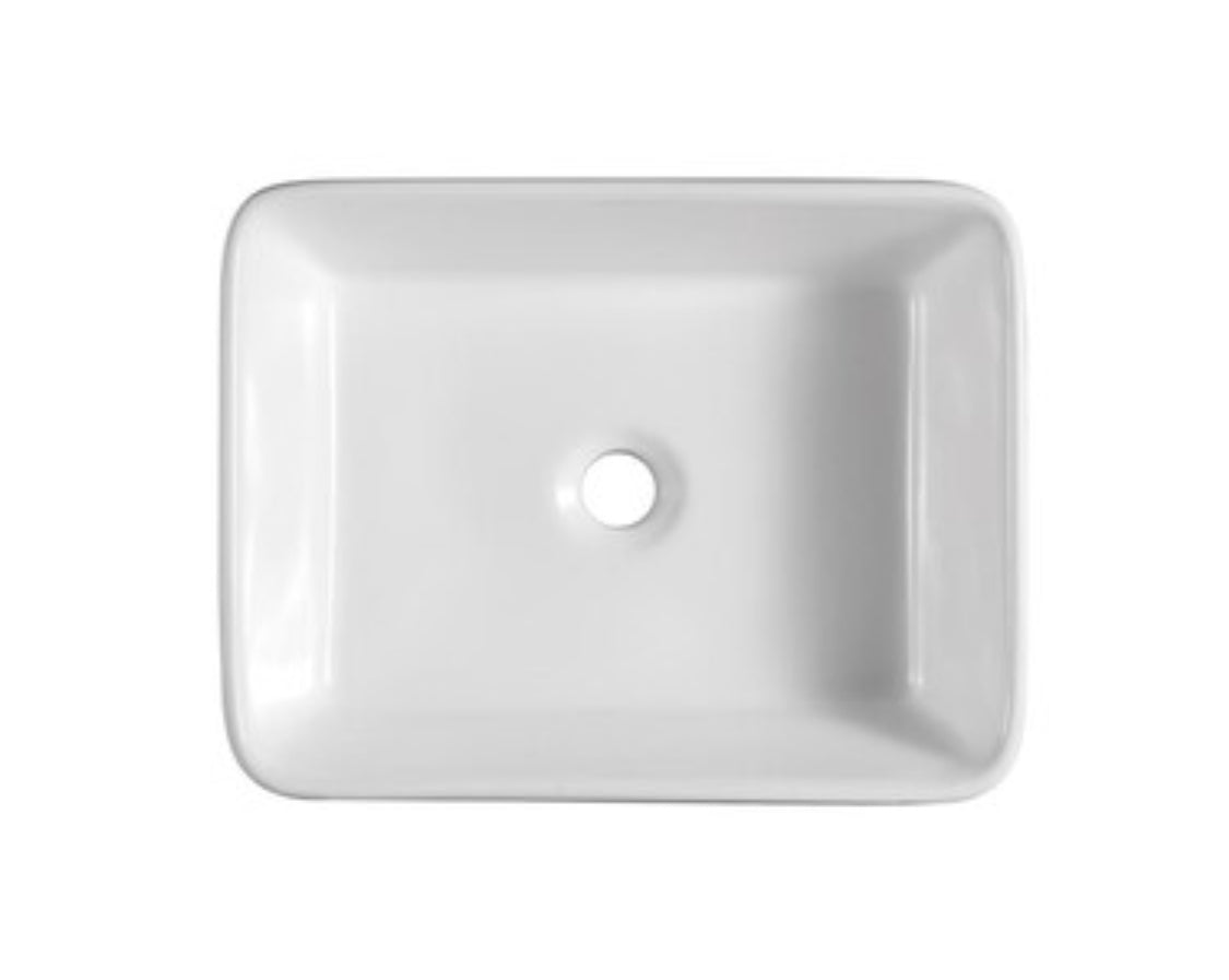 Bathroom sink White Ceramic Drop-In or Undermount Rectangular Modern Bathroom Sink Drain Included (23.75-in x 16-in)
