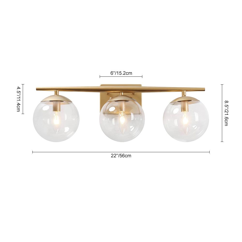 3-light Globe Vanity Wall Light | LightFixturesUSA, 3-light Wall Sconce, Globe Wall Light 3-light Globe Vanity Wall Light