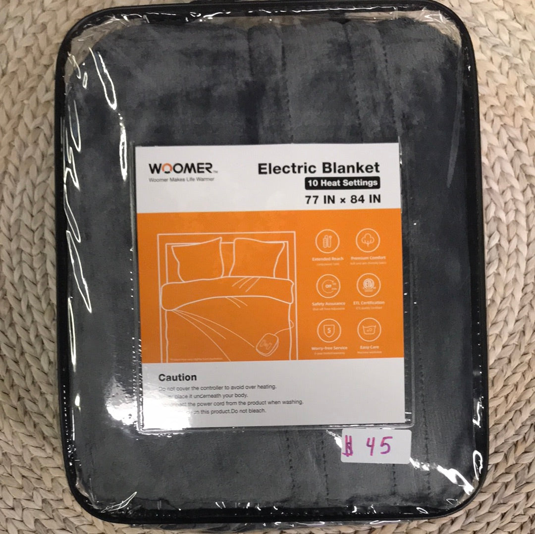 Woomer Electric Heated Blanket Soft Flannel Comfortable Blanket Full 77"x84"
