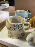 Cartoon Cat Handcrafted Stoneware Ceramic 10oz Mugs