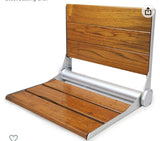 18" Wall-Mounted Folding Serena Teak Wood Shower Bench Seat