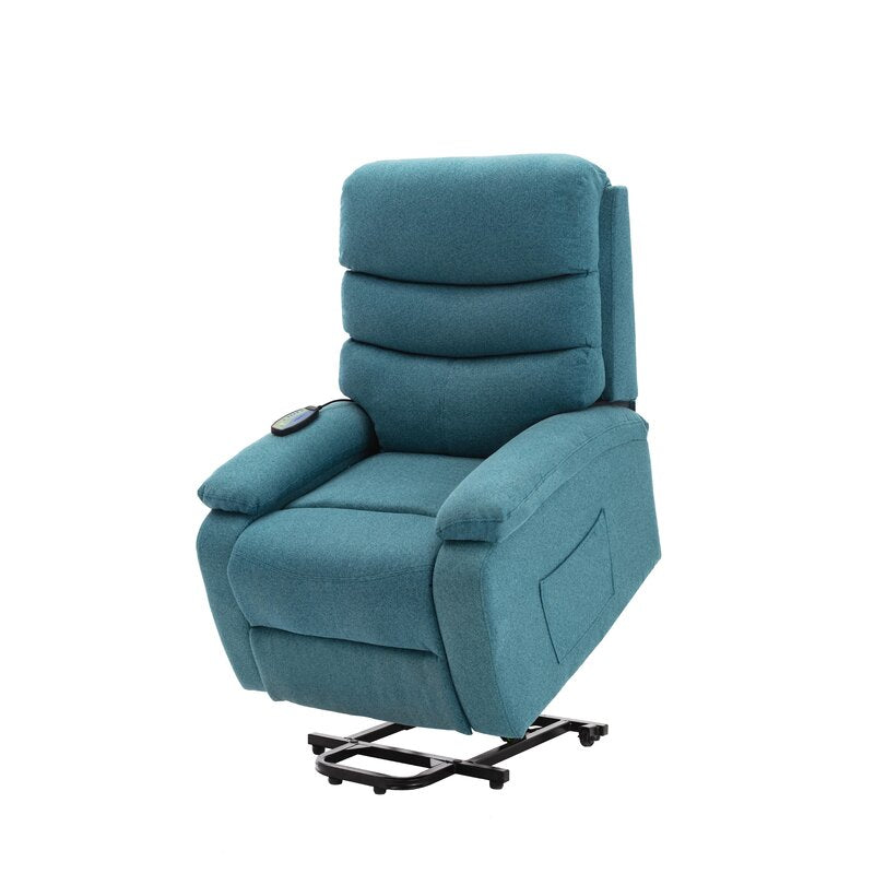 31.1'' Wide Power Lift Assist Standard Recliner with Massager and Heat (Light Blue, Turquoises)