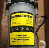 MINI DIAPHRAGM PUMP Pressure .15-.55 Mpa Flow 2-4.2L/min 12V-24V DC .8-3.5 Amp