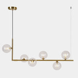 Modern Design 6-Light Linear Bubble Chandelier for Kitchen Island/Long Dining Table